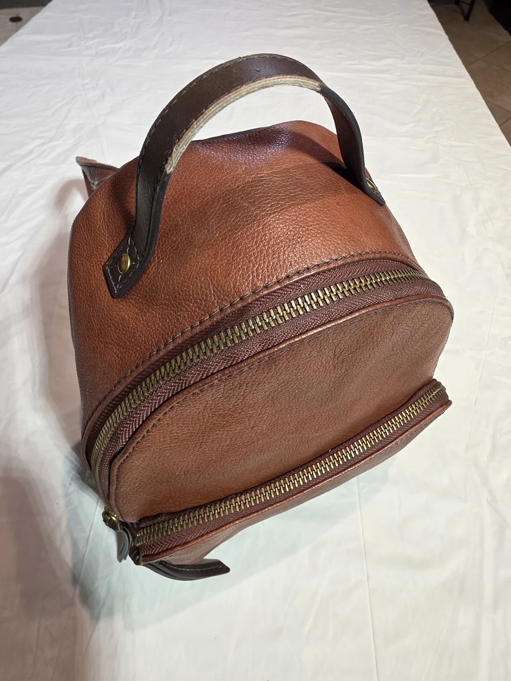 Fossil Brown Leather Mini Backpack - Classic Women's Bag